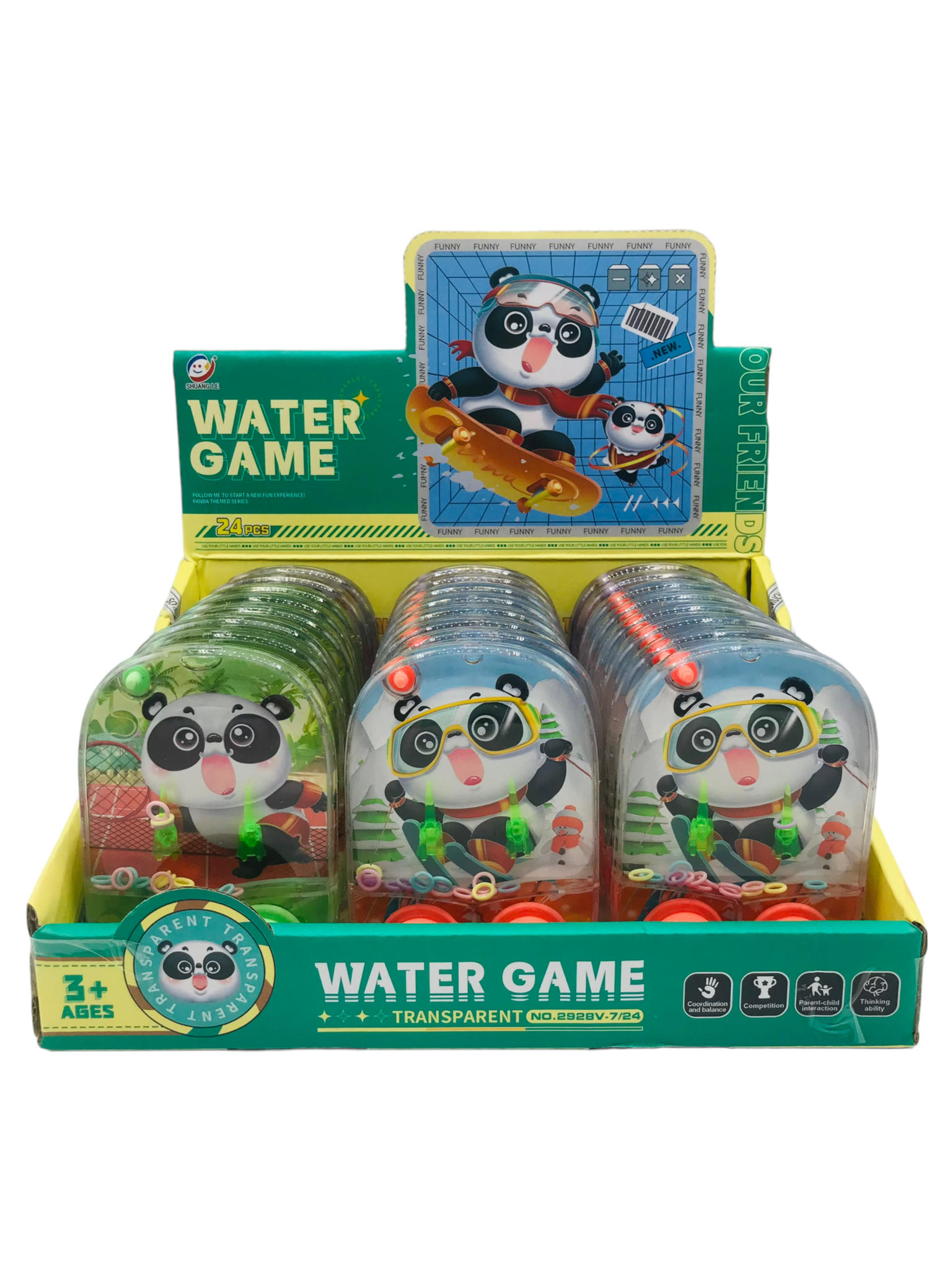 Juego de Agua dos botones Panda en Caja Exhibidora x24