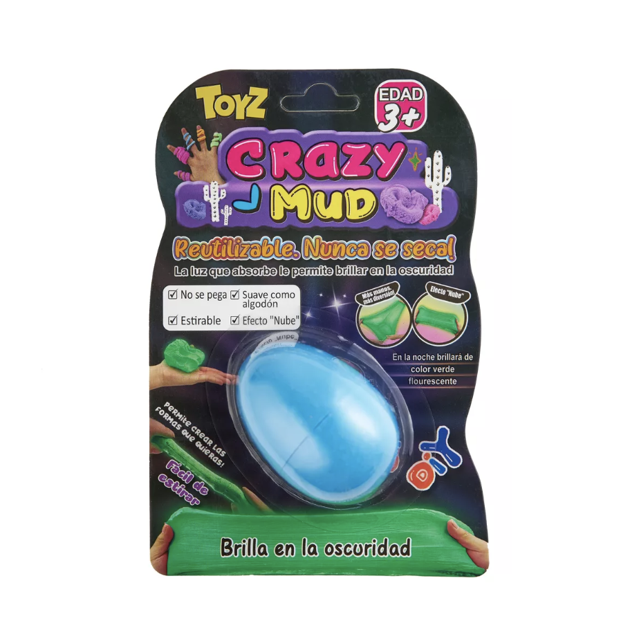 Crazy Mud brilla en la oscuridad huevo en blister