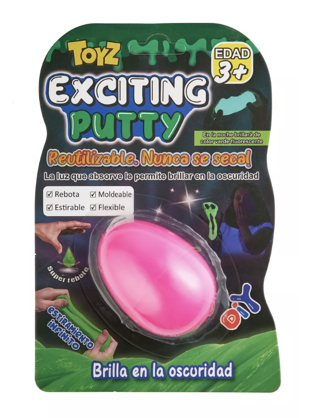 Exciting Putty brilla en la oscuridad huevo en blister