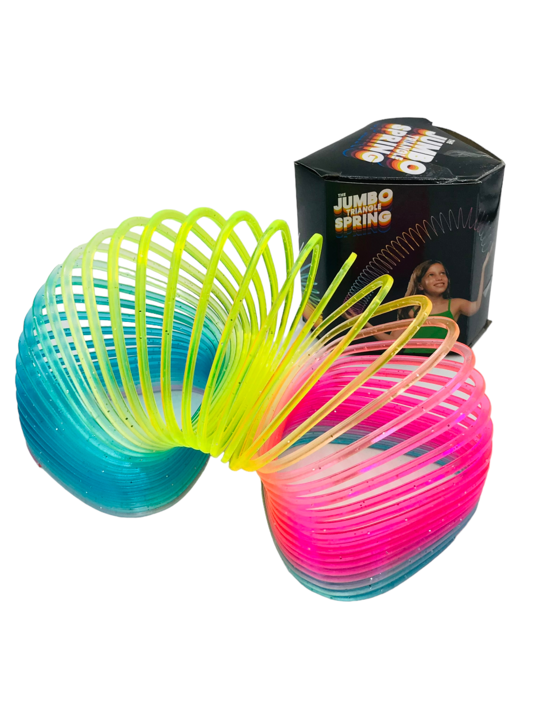 Resorte Jumbo Triangulo con glitter en Caja