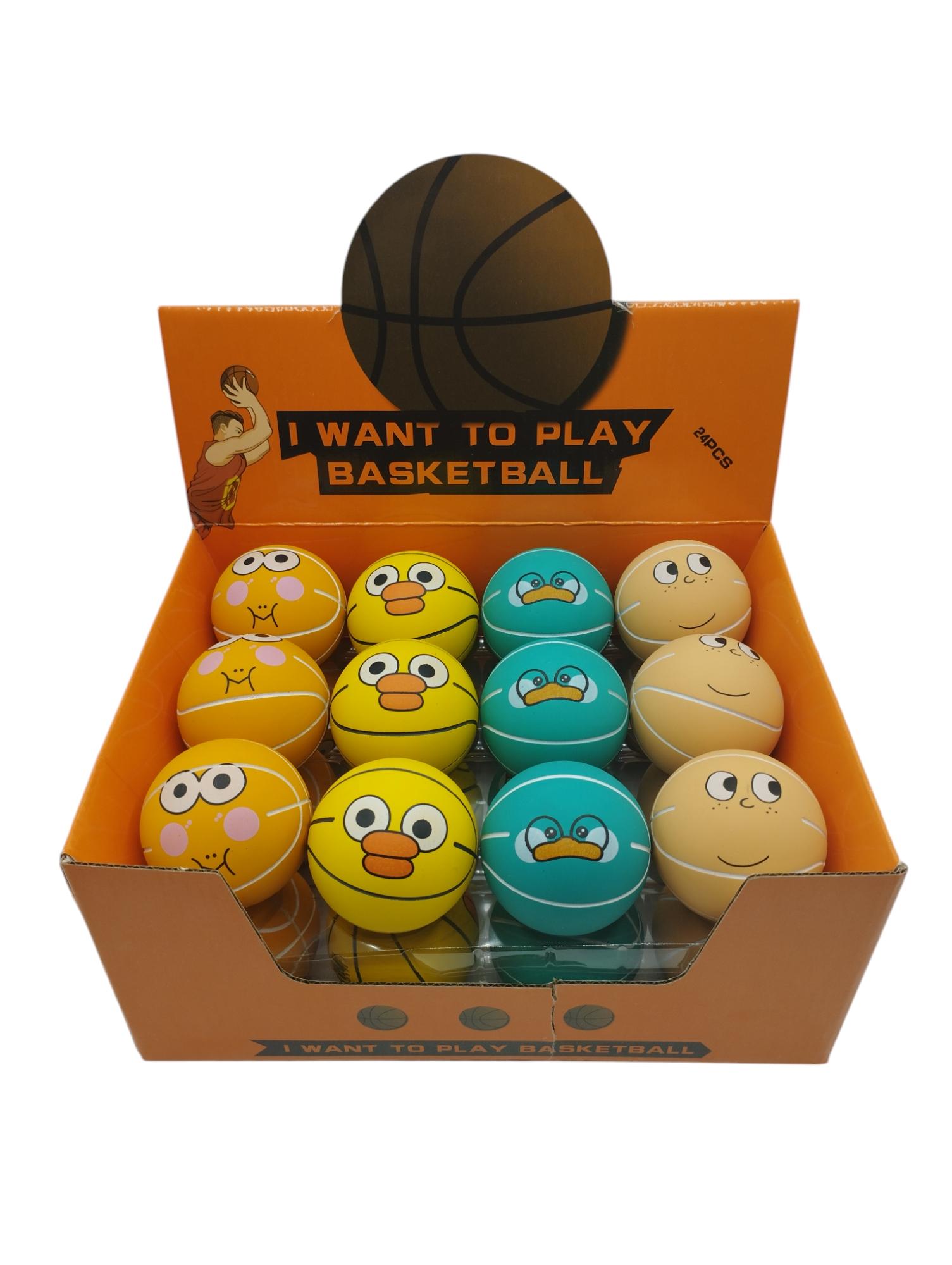 Pelota saltarina basket x24 en caja exhibidora