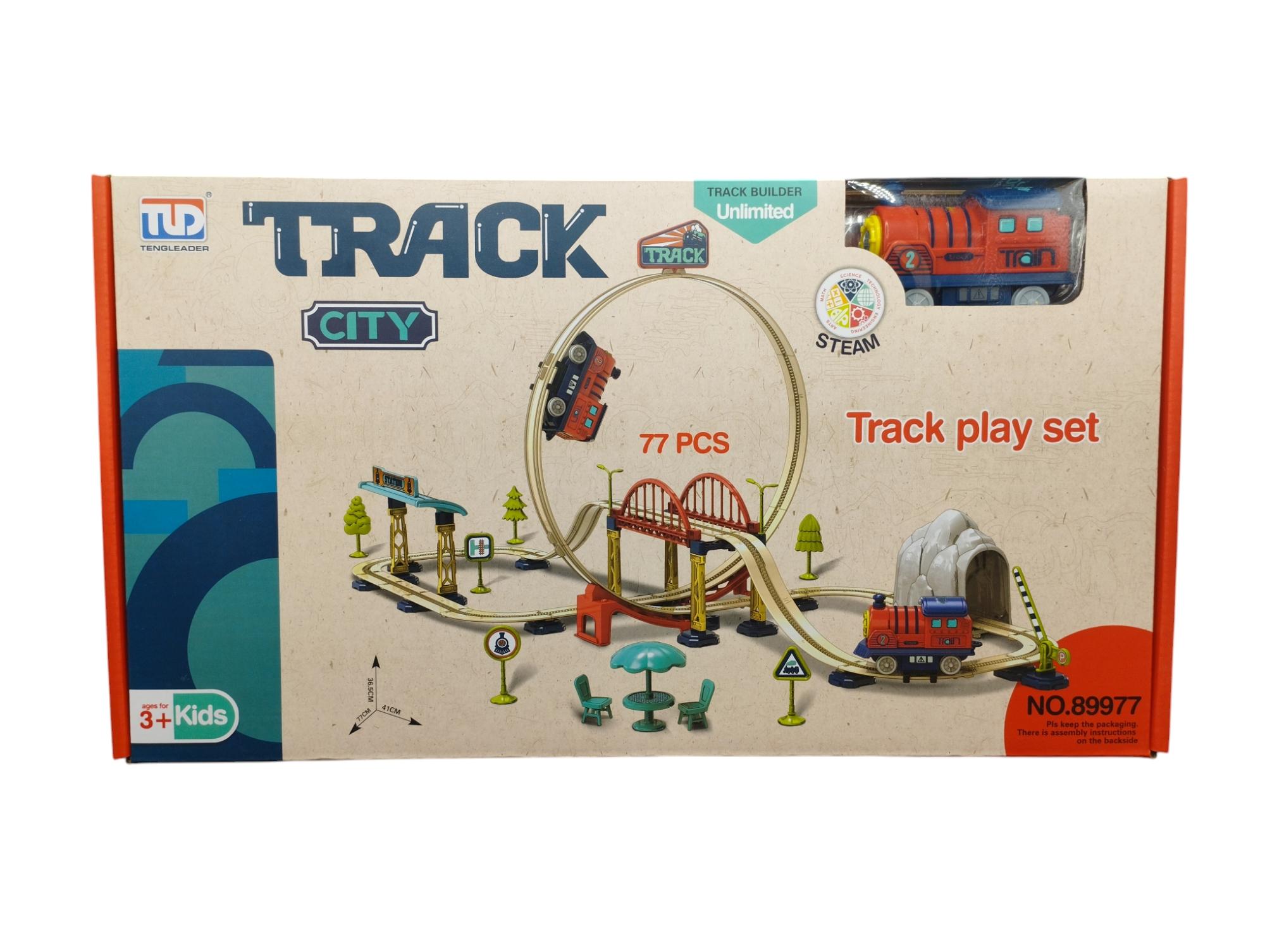 Pista de Trenes Para Armar City Track Play Set 77PCS