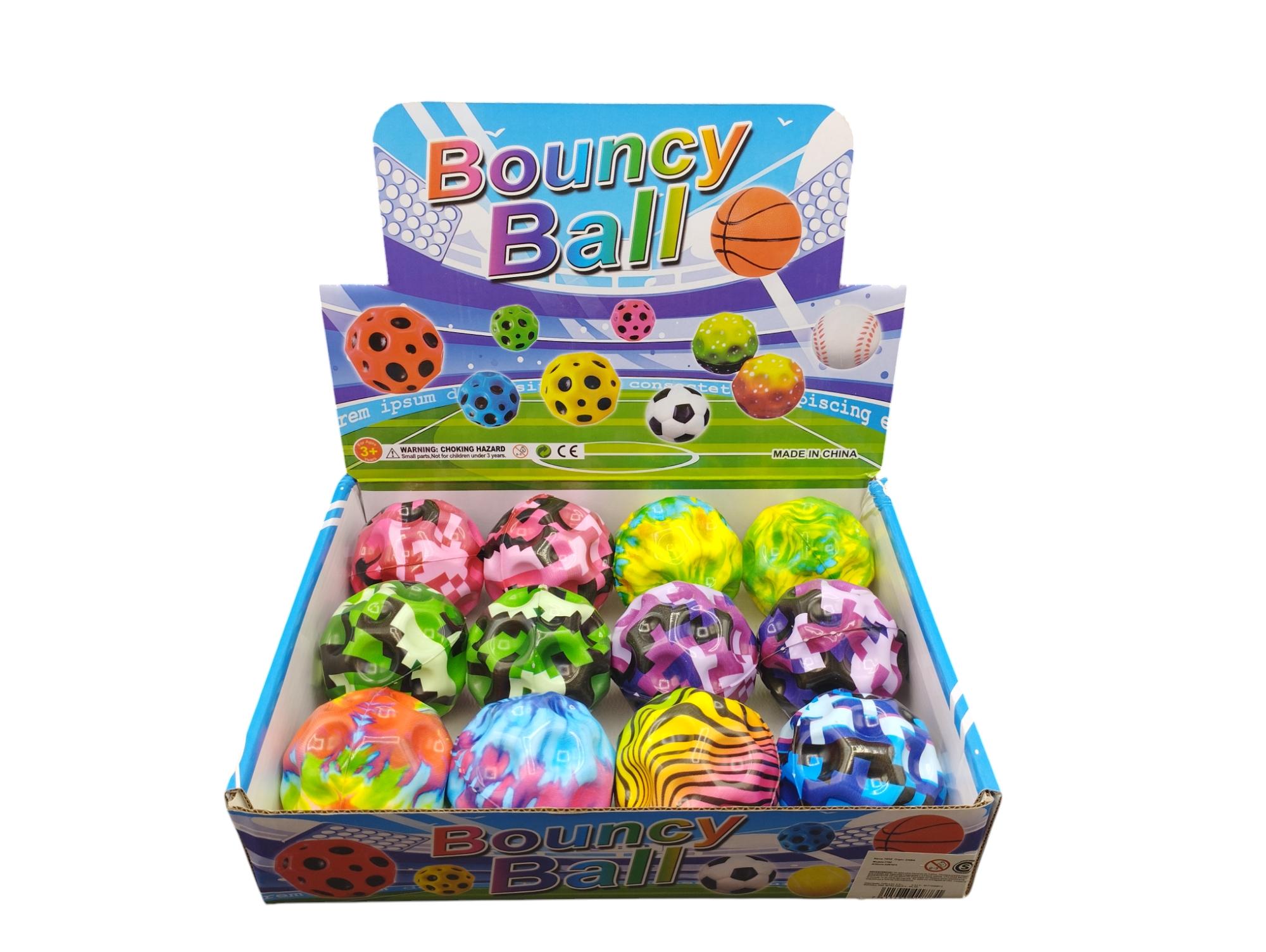 Pelota Saltarina en Caja Exhibidora x12 Unidades